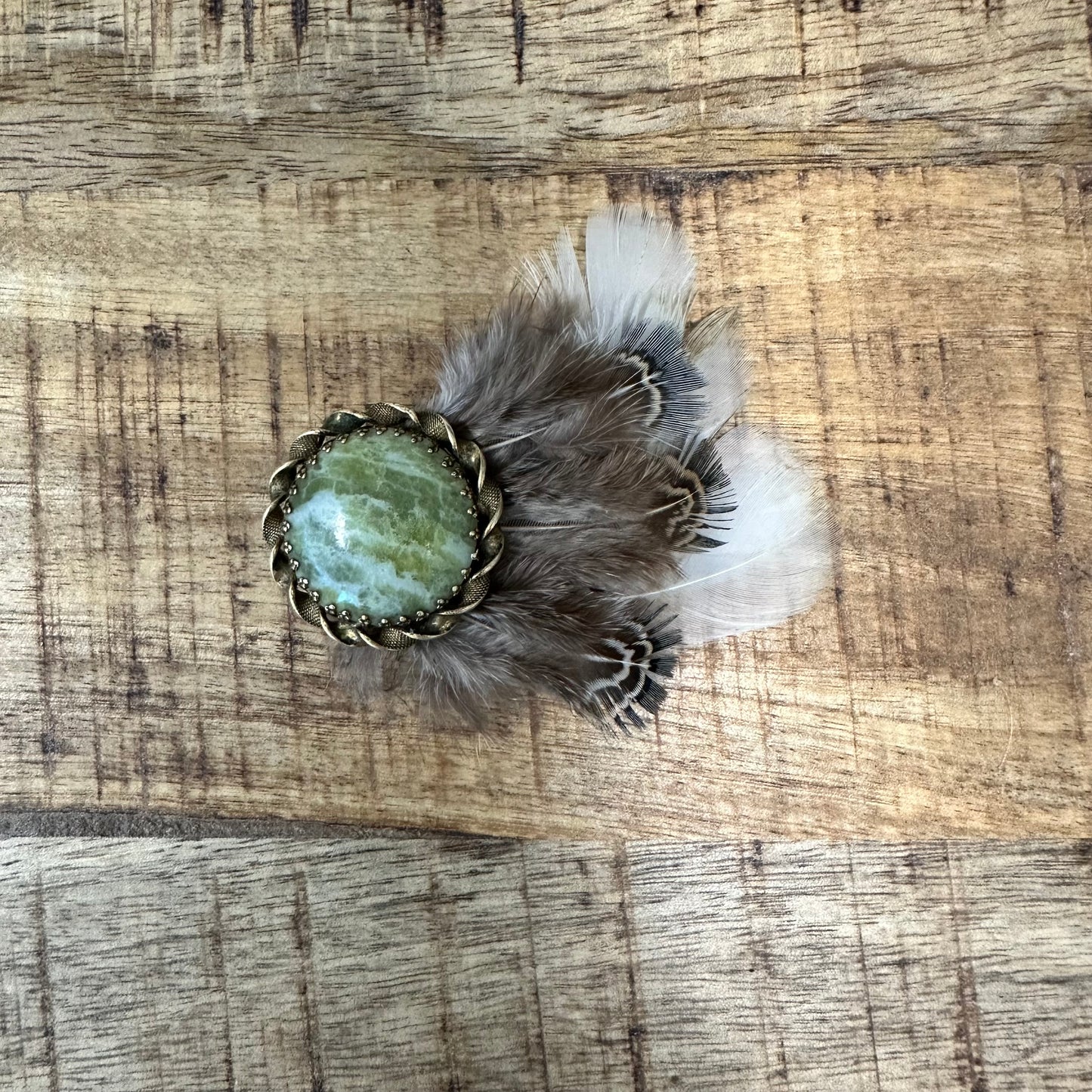 Green Stone Vintage Hat Pin