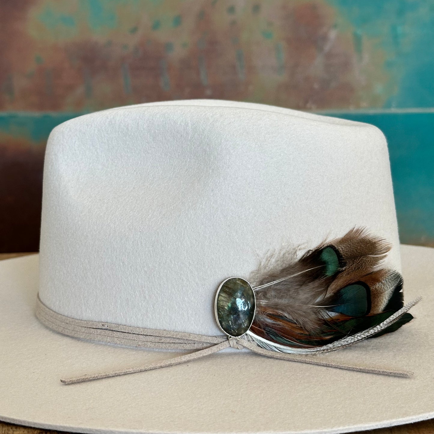 Labradorite Feather Hat Pin