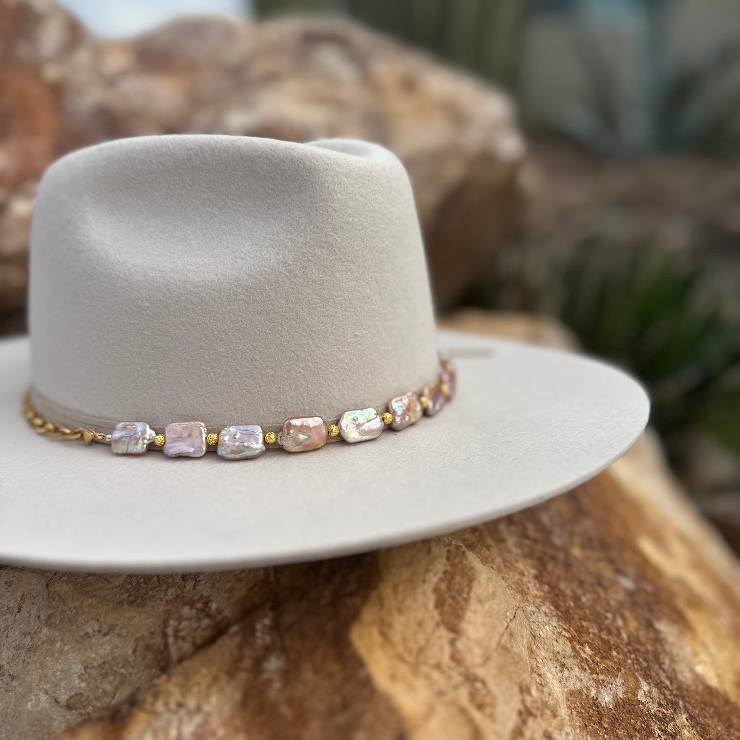 Pink Freshwater Pearl Hat Band