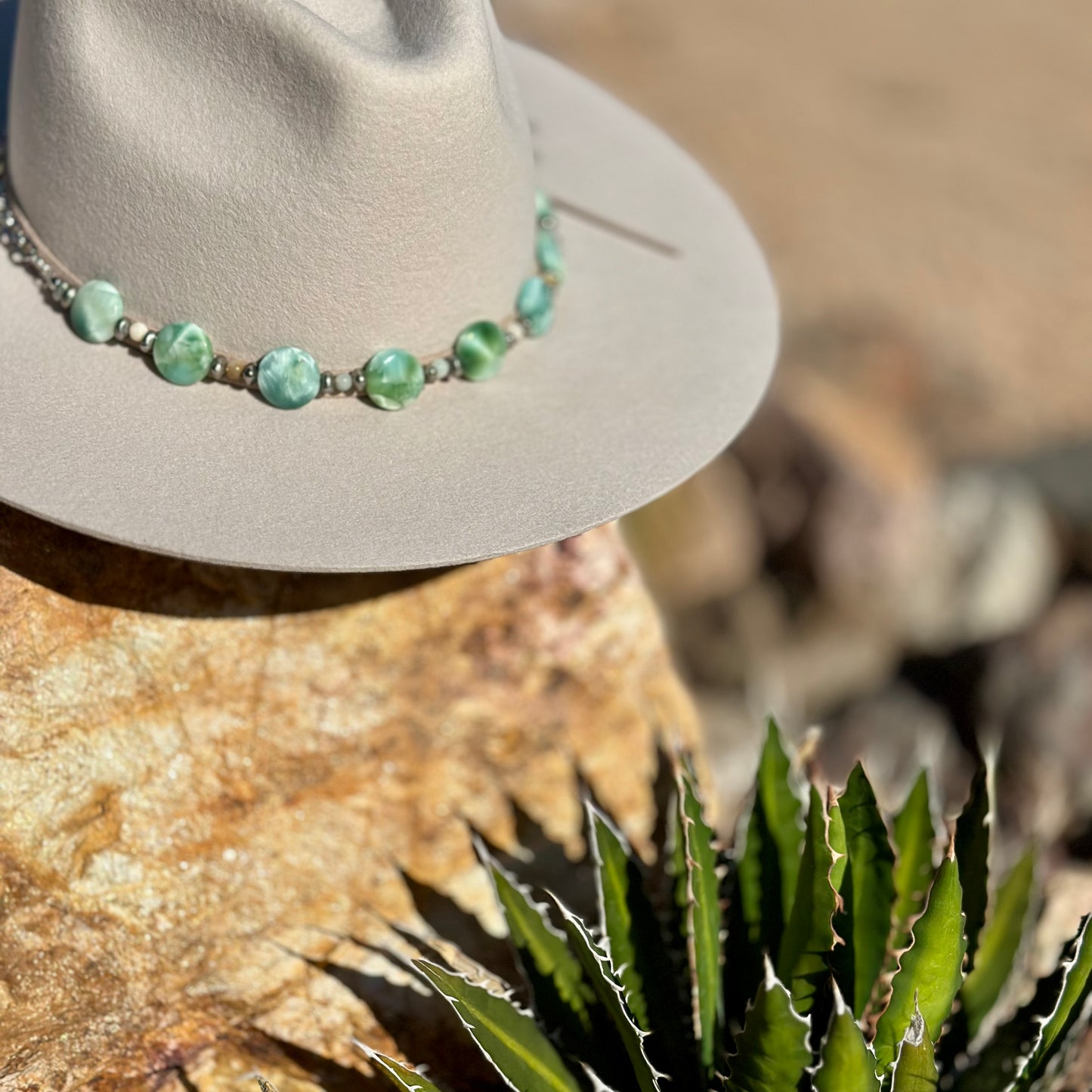 Green Angeline Desert Glow Hat Band