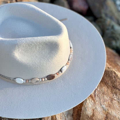 White Opal Adventurine Heishi Hat Band