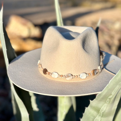 White Opal Adventurine Heishi Hat Band
