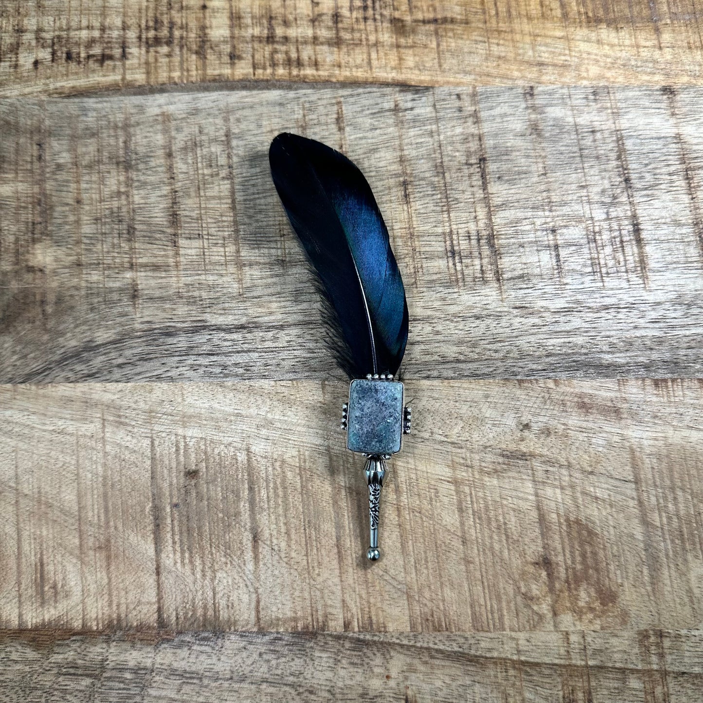 Stone & Feather Hat Pin