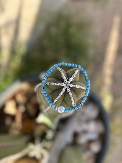 Manmade Turquoise and Freshwater Pearl Bracelets