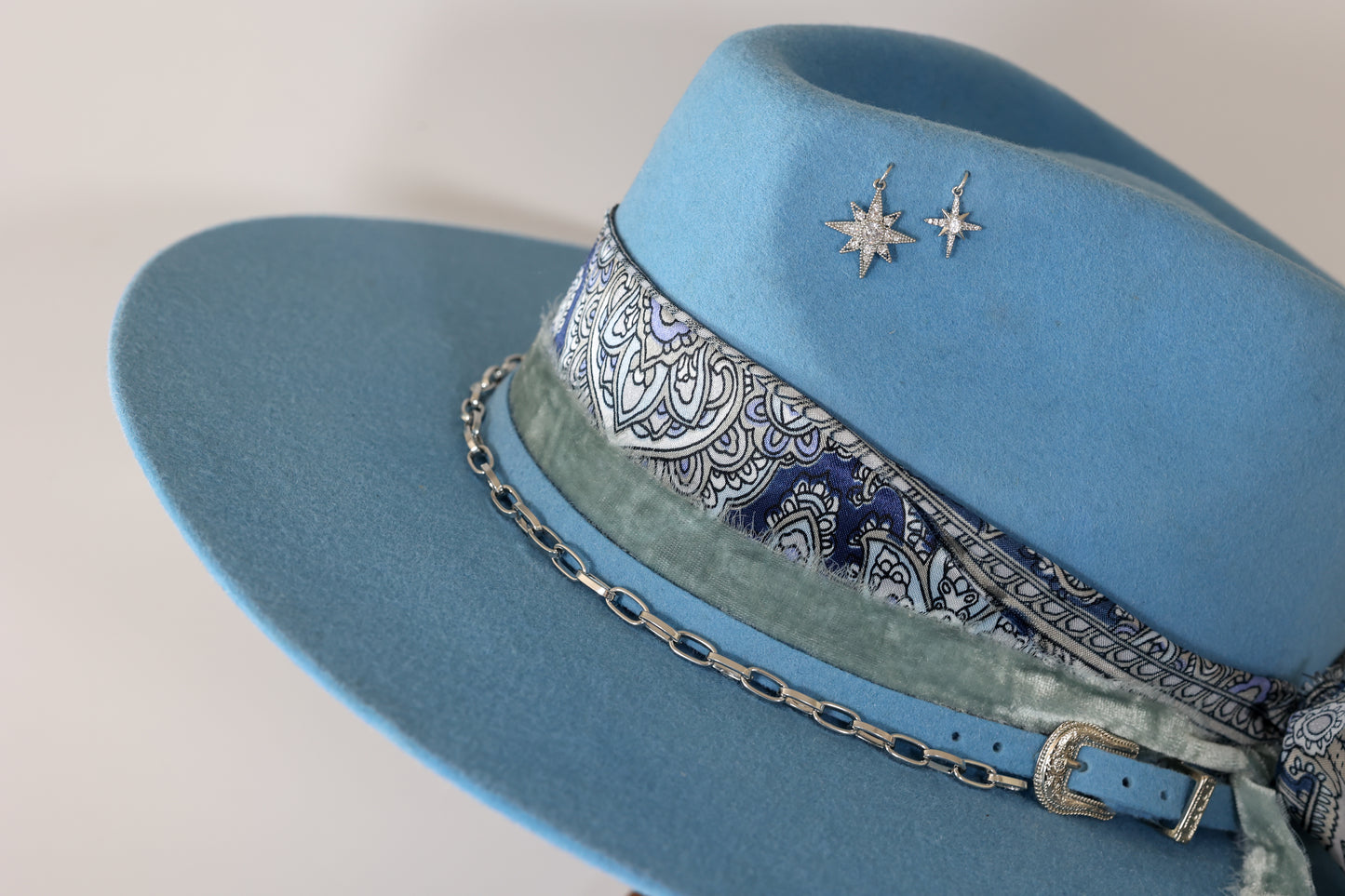 custom western hat blue star