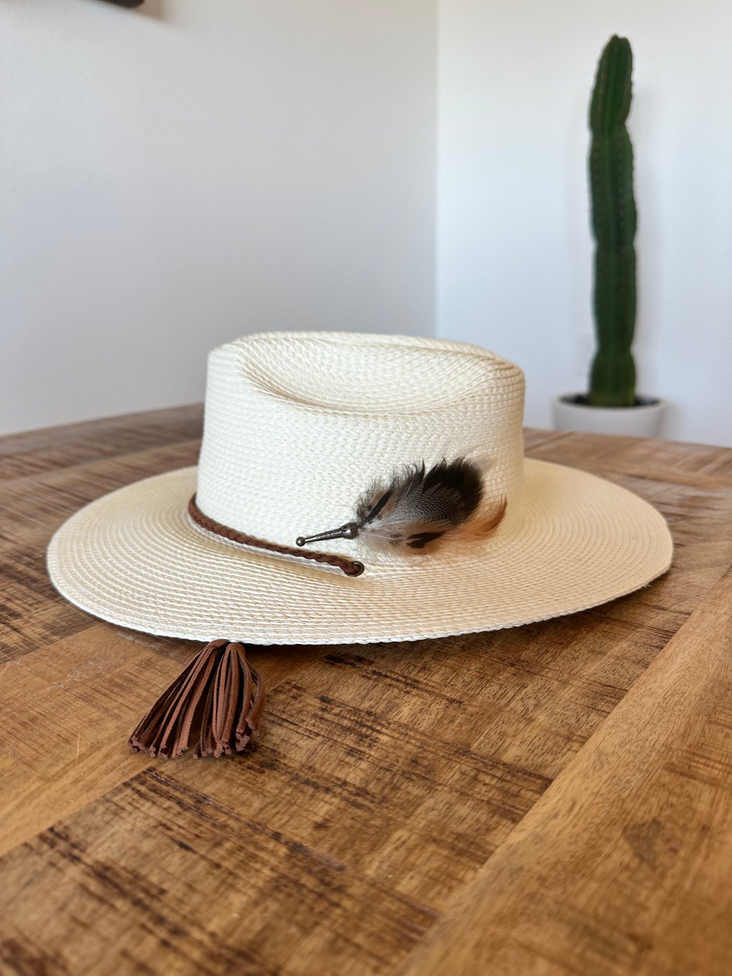Straw Hat Removable Feather Hat Pin