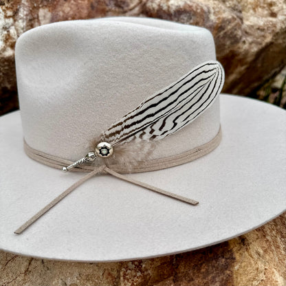 Upcycled Navajo Opal & Feather Removable Hat Pin