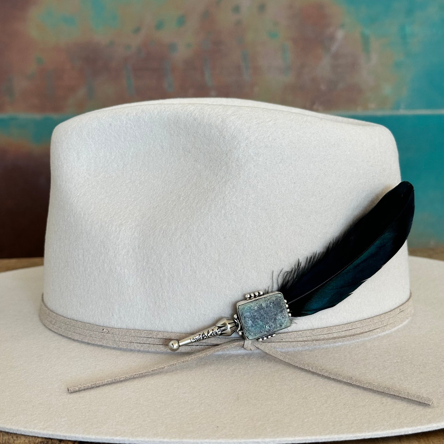 Stone & Feather Hat Pin