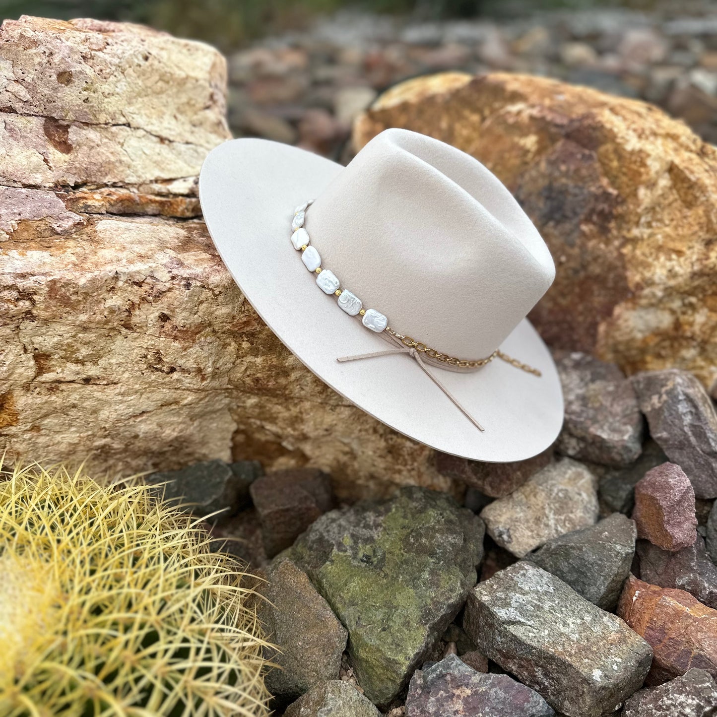White Freshwater Pearl Hat Band
