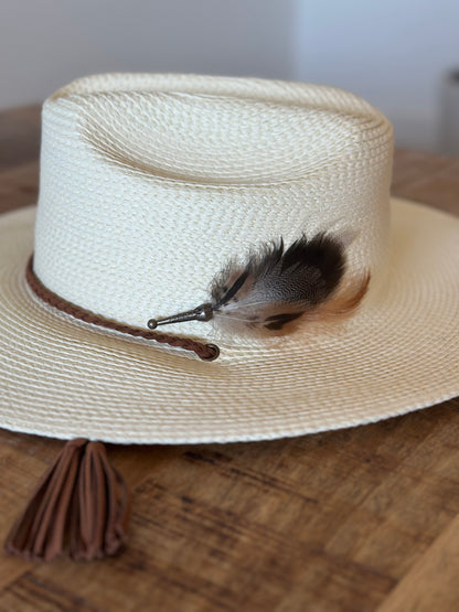 Straw Hat Removable Feather Hat Pin