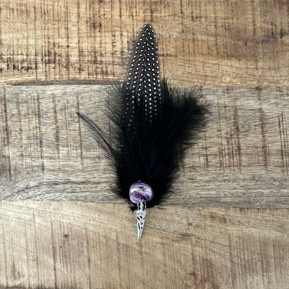 Abalone & Feather Hat Pin