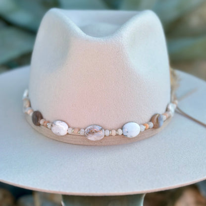 White Opal Adventurine Heishi Hat Band