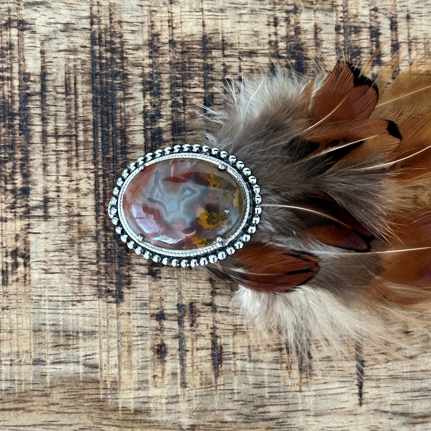 Moss Agate Hat Pin
