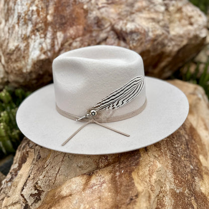 Upcycled Navajo Opal & Feather Removable Hat Pin