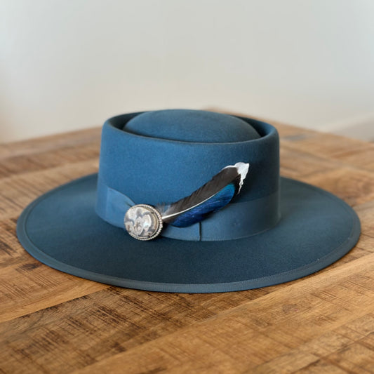 Ocean Blue Gambler ✦ Pre-Made Hat Available