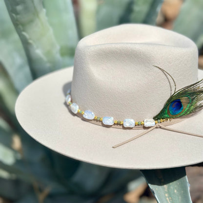 White Freshwater Pearl Amazonite Hat Band
