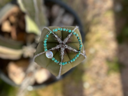 Manmade Turquoise and Freshwater Pearl Bracelets