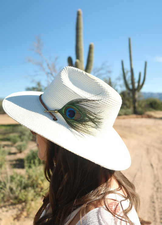 Straw Peacock Hat  ✦ Pre-Made