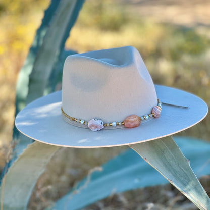 Botswana Agate Freshwater Pearl Hat Band