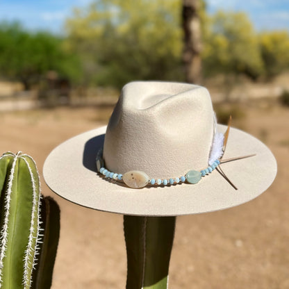 Blue Fire Agate and Jade Hat Band