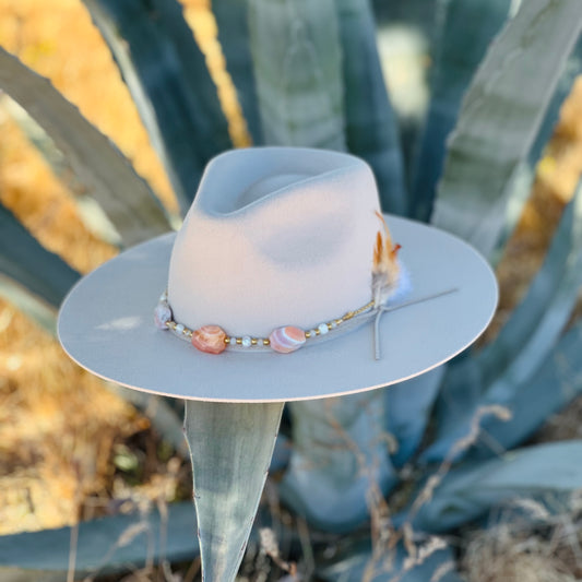 Botswana Agate Freshwater Pearl Hat Band