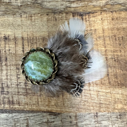 Green Stone Vintage Hat Pin