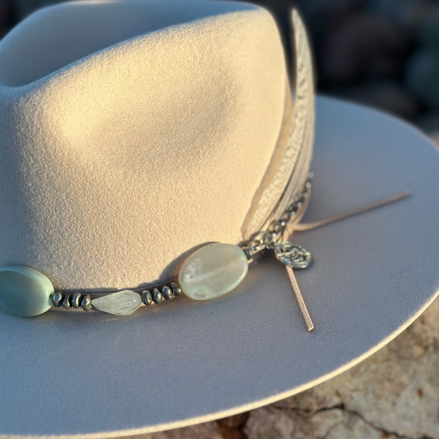 Aquamarine and Agate Hat Band