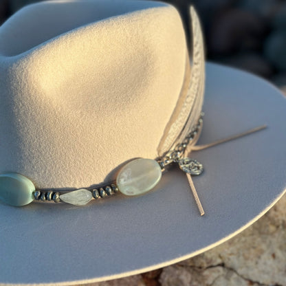 Aquamarine and Agate Hat Band