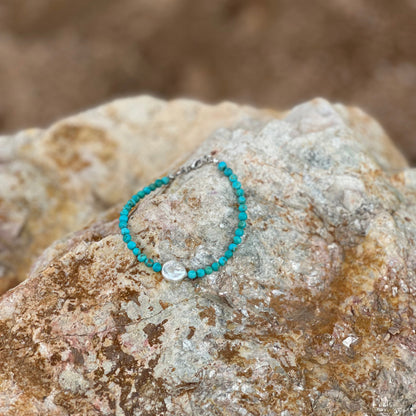 Kingman Turquoise & Pearl Bracelet