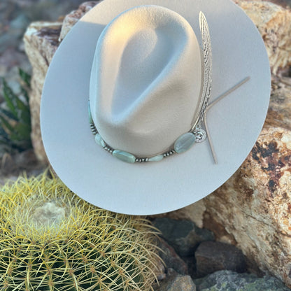 Aquamarine and Agate Hat Band