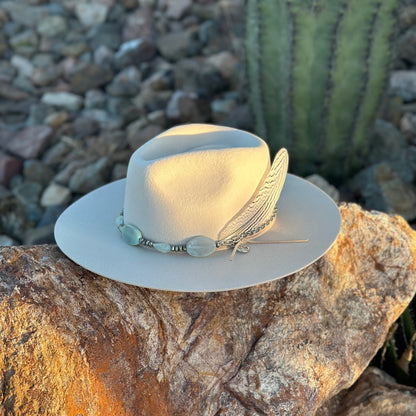 Aquamarine and Agate Hat Band