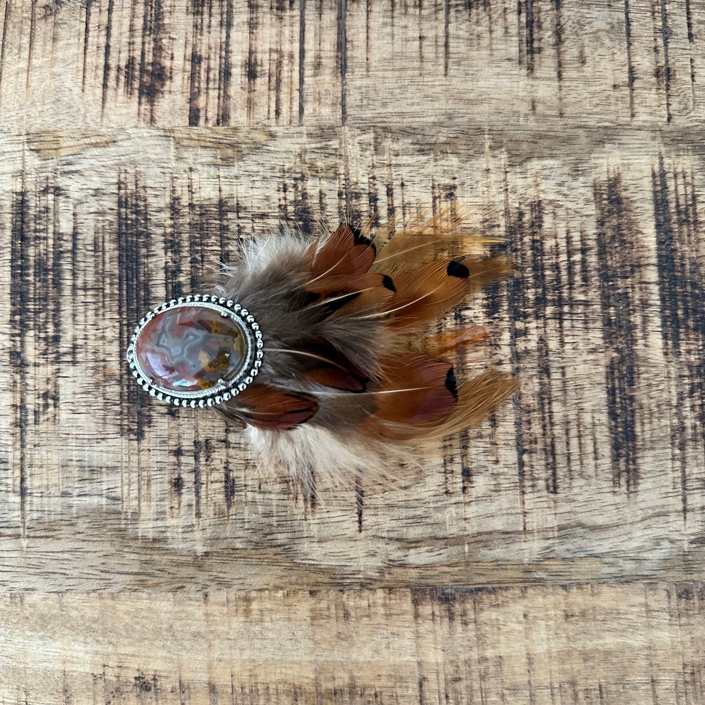 Moss Agate Hat Pin