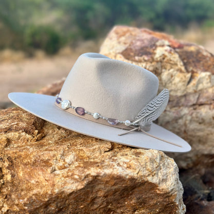 Amethyst Moonstone & Pearl Hat Band