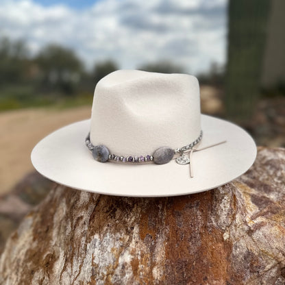 Amethyst and Purple Agate Hat Band Women's Cowboy Hat Accessory