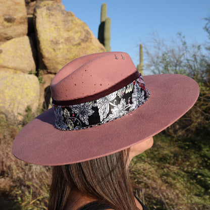 Handmade Aquarius amethyst birthstone hat. A meaningful zodiac gift with western, one-of-a-kind style.