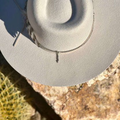 Faux Navajo Pearls, Prehnite and Smoky Quartz Hat Band
