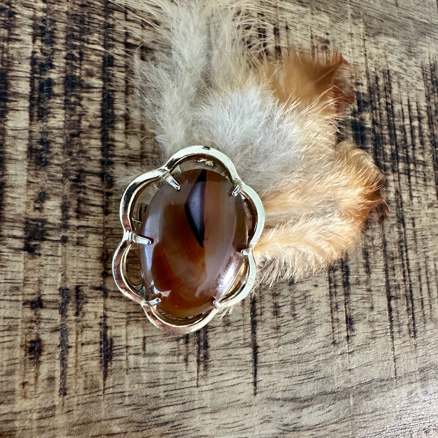 Vintage Stone Hat Pin