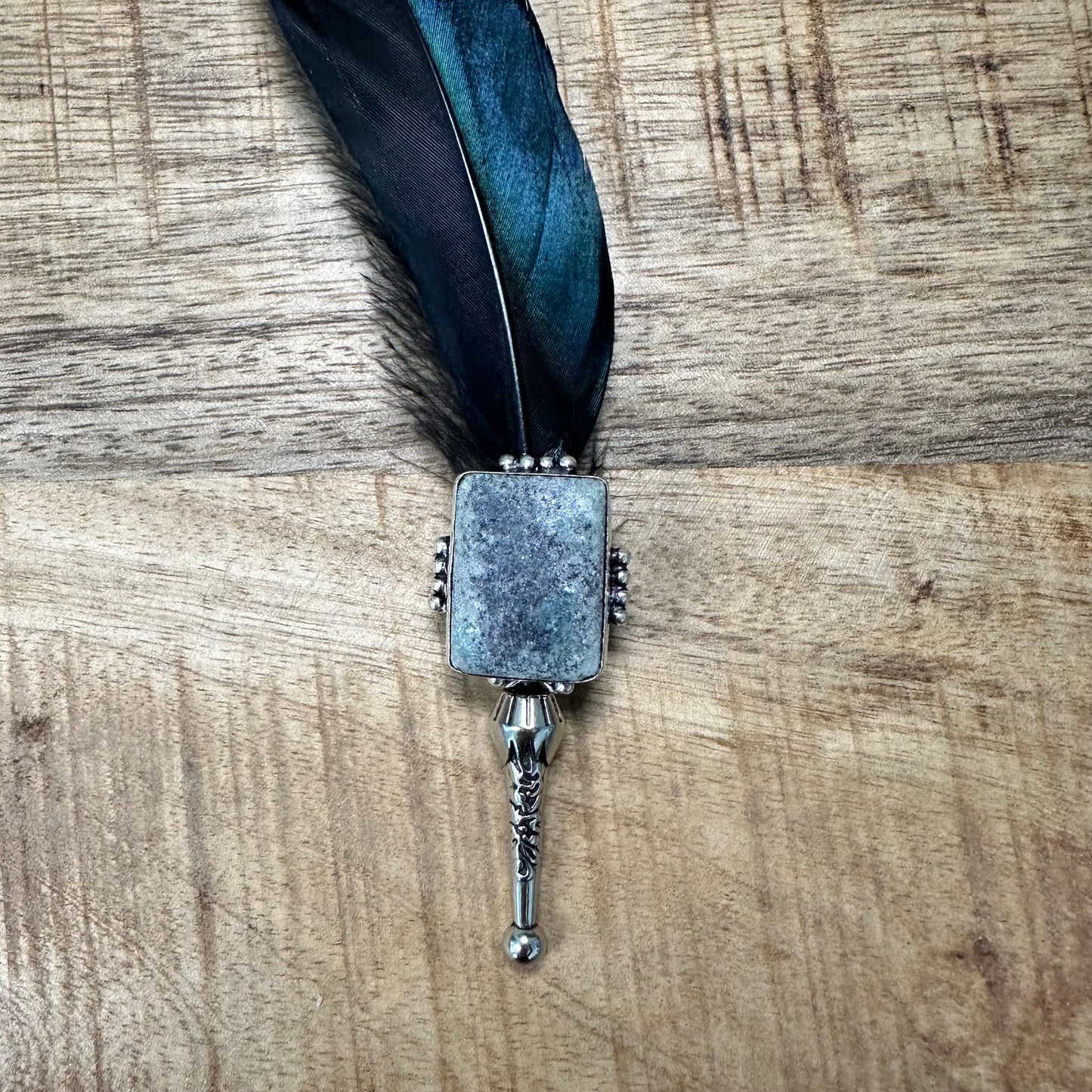 Stone & Feather Hat Pin