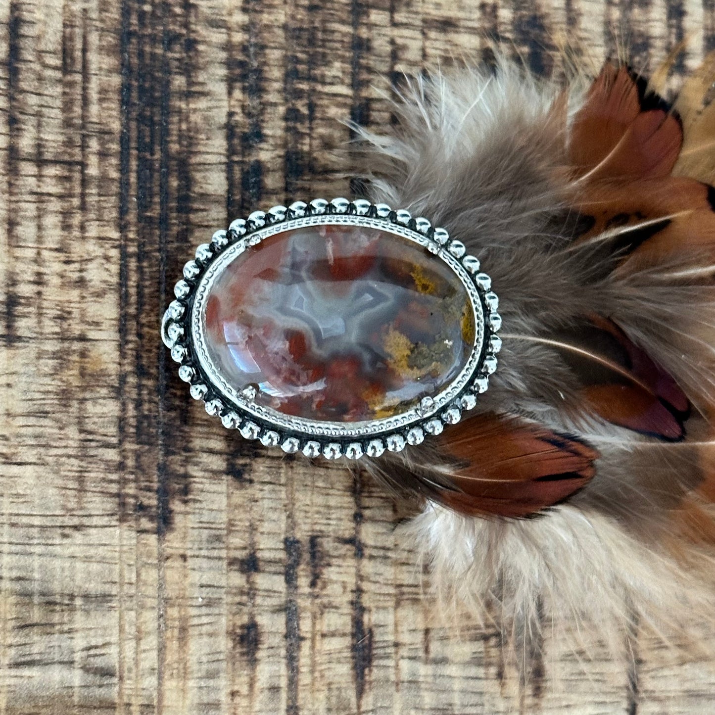Moss Agate Hat Pin