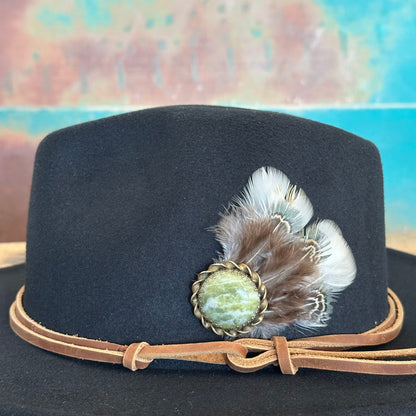 Green Stone Vintage Hat Pin