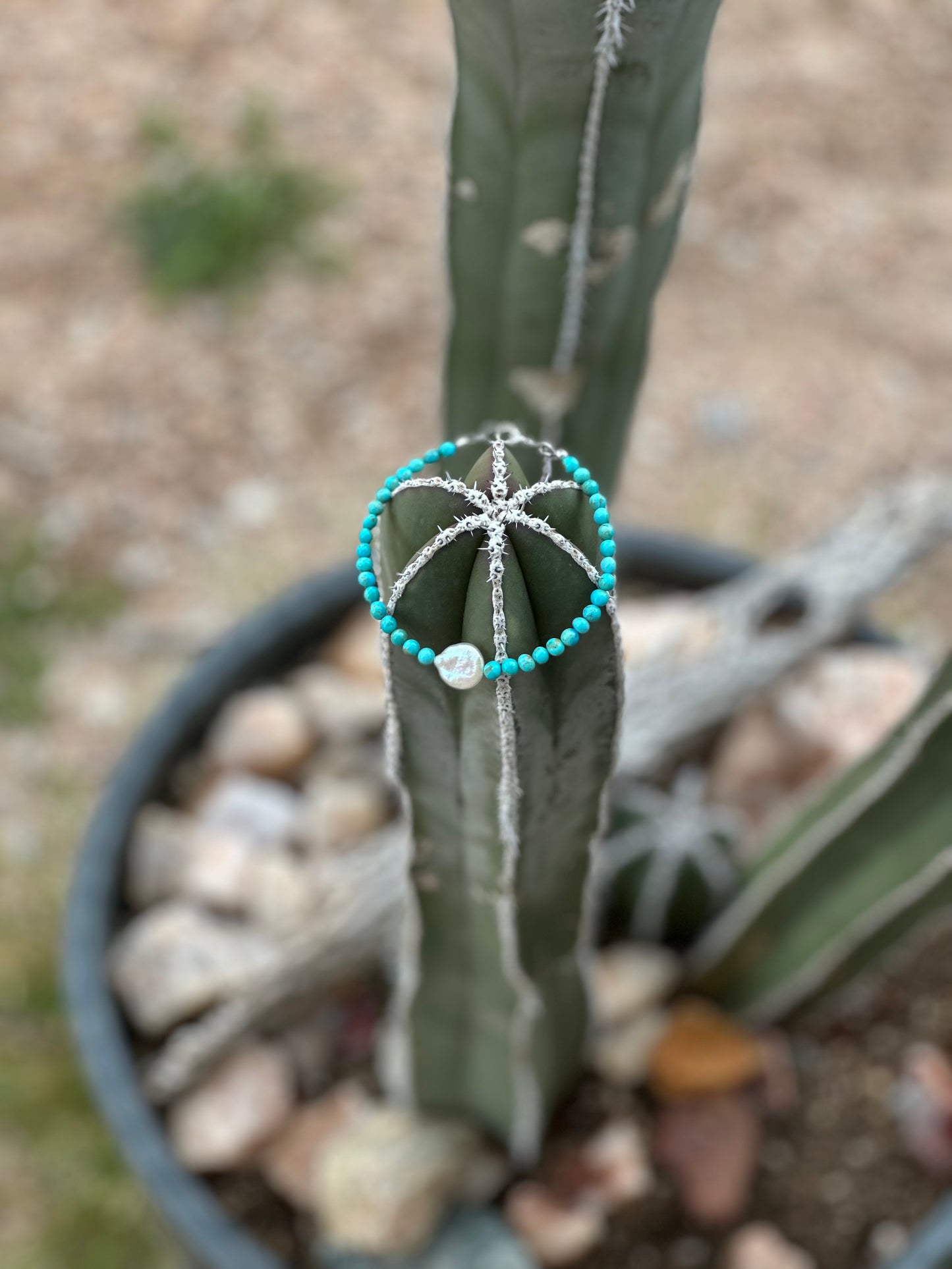 Kingman Turquoise & Pearl Bracelet