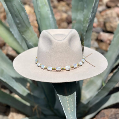 White Freshwater Pearl Amazonite Hat Band