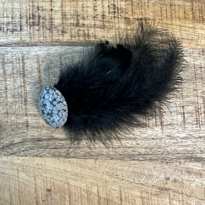 Snowflake Obsidian Hat Pin
