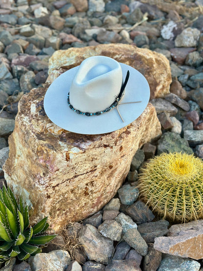 Black Labradorite Larvikite Faux Navajo Hat Band