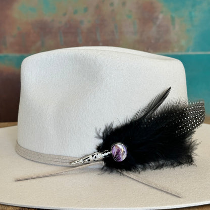 Abalone & Feather Hat Pin