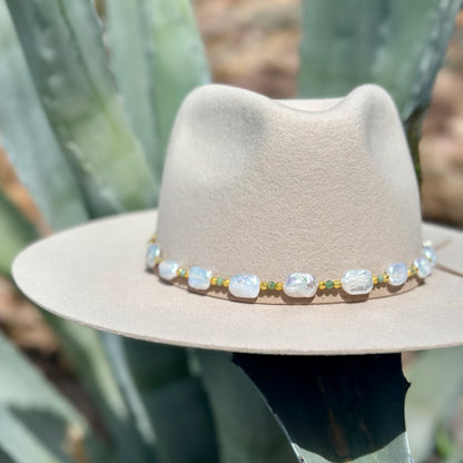 White Freshwater Pearl Amazonite Hat Band