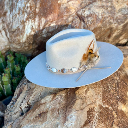 White Opal Adventurine Heishi Hat Band