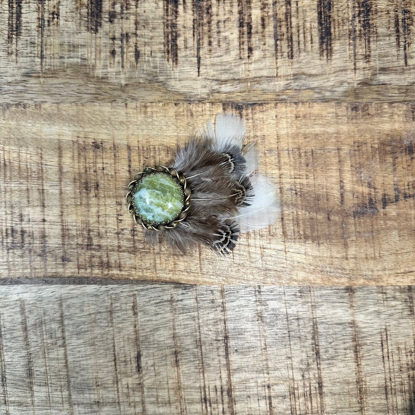 Green Stone Vintage Hat Pin