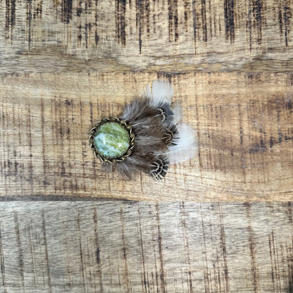 Green Stone Vintage Hat Pin