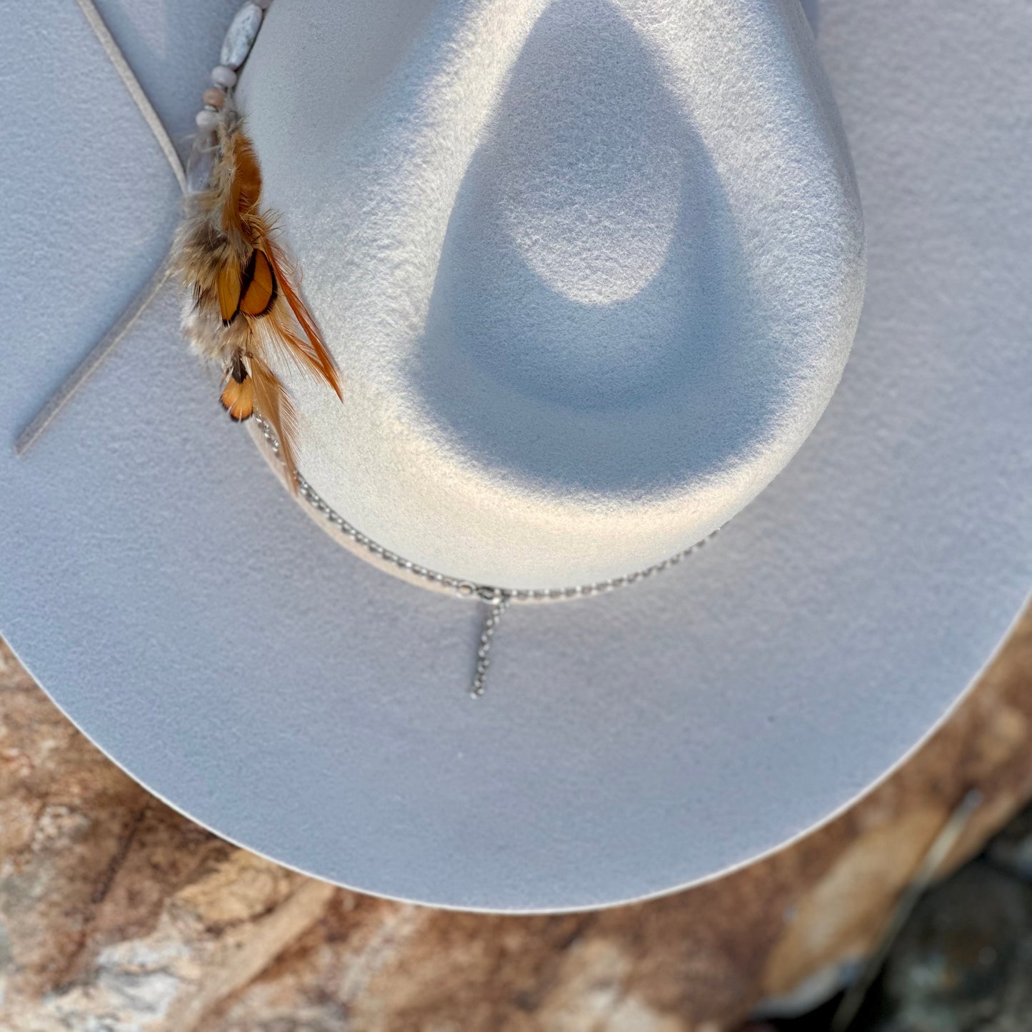 White Opal Adventurine Heishi Hat Band